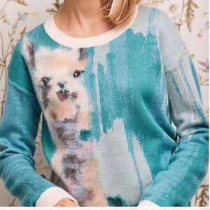Anthropologie Llama Sweater